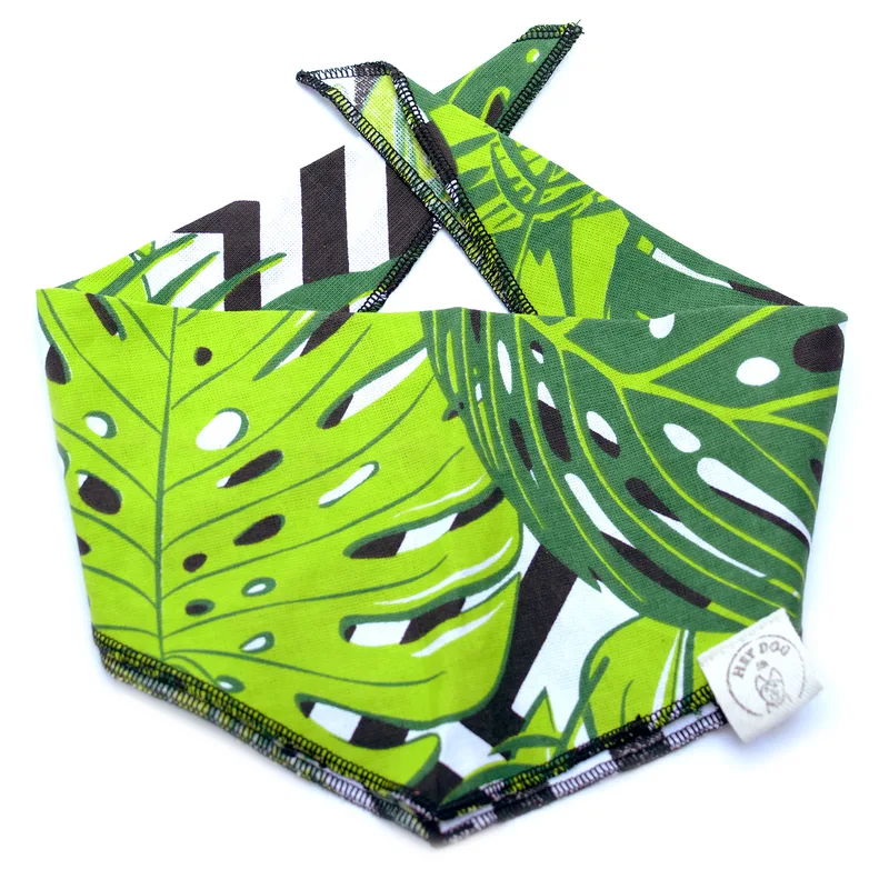 Monstera print bandana — HEY DOG Co.