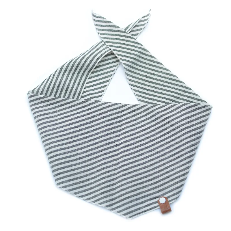 Grey bandana with stripes — HEY DOG Co.