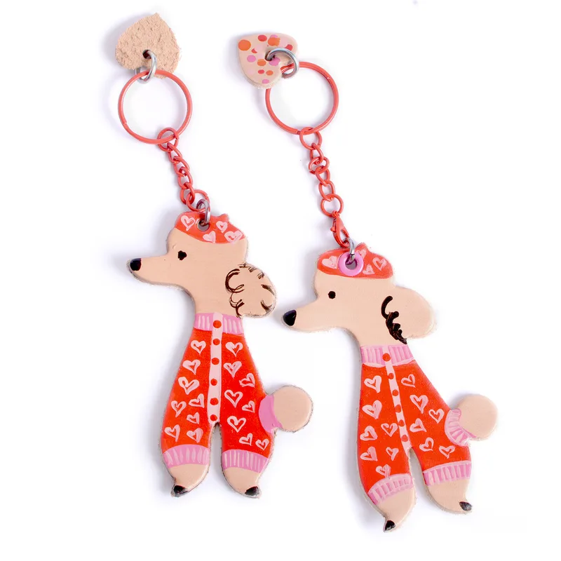 Valentine’s Day keychain – poodle in a beret — HEY DOG Co.