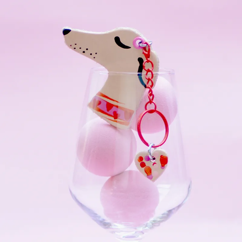 Valentine’s Day keychain – whippet — HEY DOG Co.