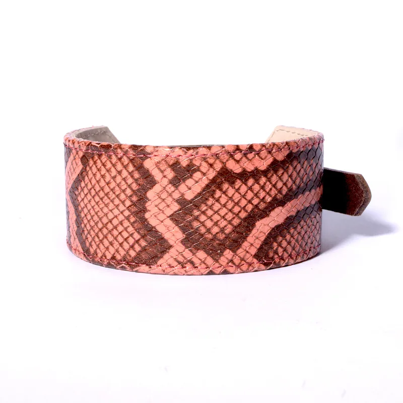 Snakeskin wide collar – Coral — HEY DOG Co.