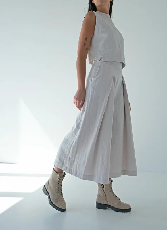 Lniane spodnie typu culotte — Kardasz&Kurdas