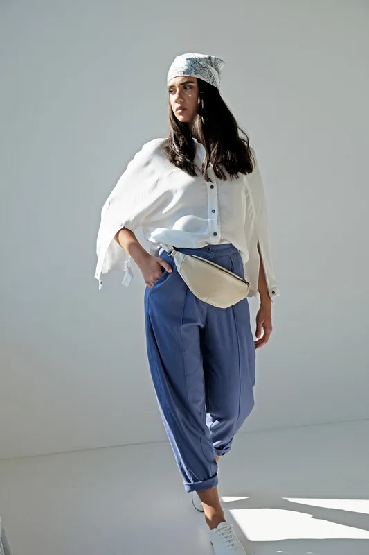 Spodnie z mieszanki lnu typu slouchy — Kardasz&Kurdas