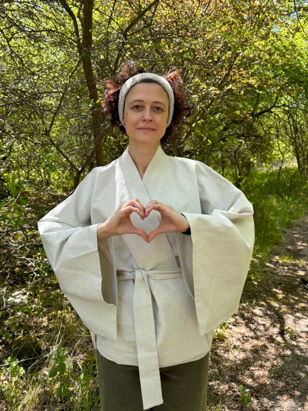 Kimono bawełniano konopne naturalne — KOMBINAT