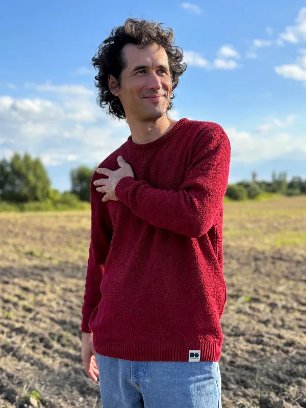 Sweter Polskie Konopie Bordowy — KOMBINAT