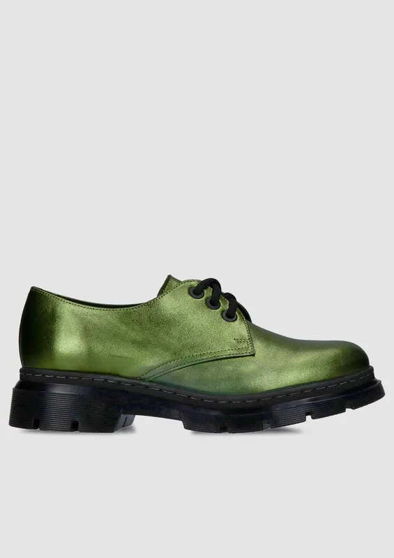 Zielone półbuty Helena — Konopka Shoes