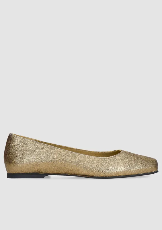 Złote baleriny Kelly — Konopka Shoes