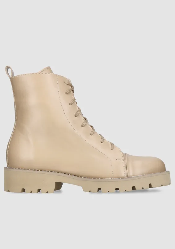 Beżowe botki Adelin — Konopka Shoes