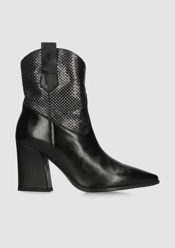 Czarne botki Angela — Konopka Shoes