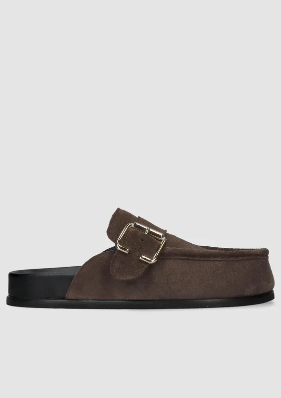 Brązowe klapki Noa — Konopka Shoes