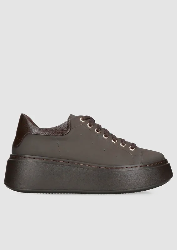 Brązowe sneakersy Lusi — Konopka Shoes