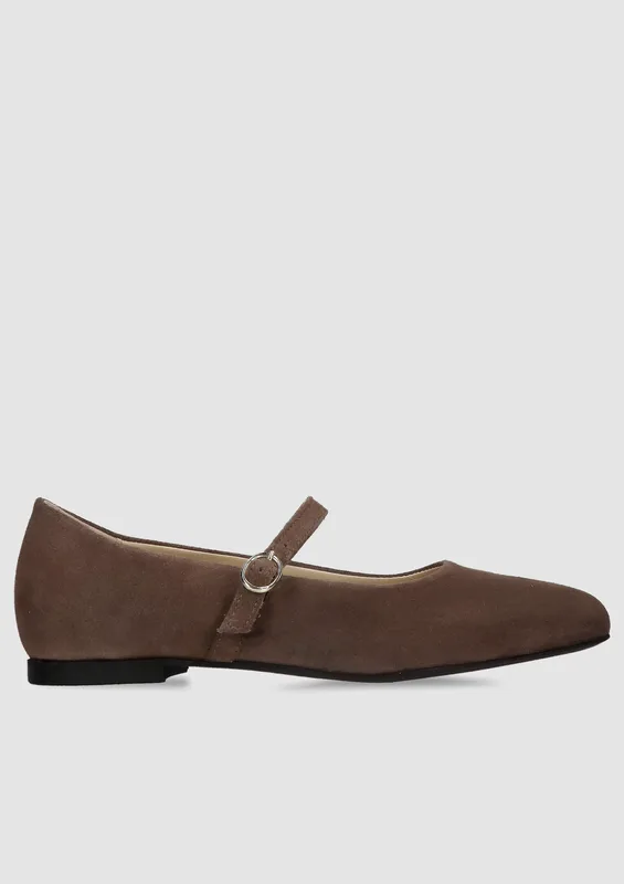 Brązowe baleriny Norina — Konopka Shoes