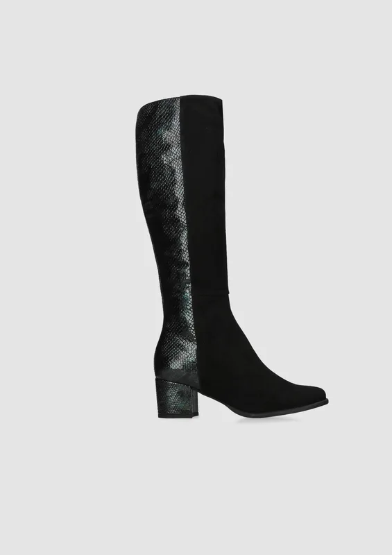 Czarno zielone kozaki Hannah — Konopka Shoes