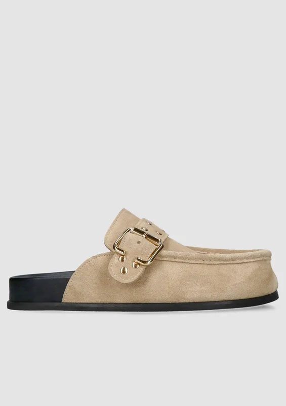 Beżowe klapki Roma — Konopka Shoes
