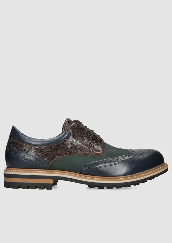 Granatowo zielone buty Olivier II — Konopka Shoes