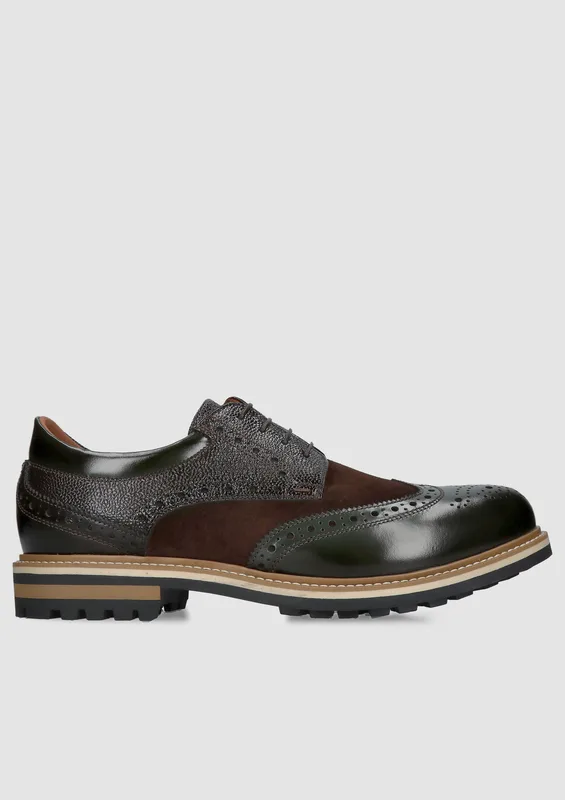 Zielono brązowe półbuty Olivier II — Konopka Shoes