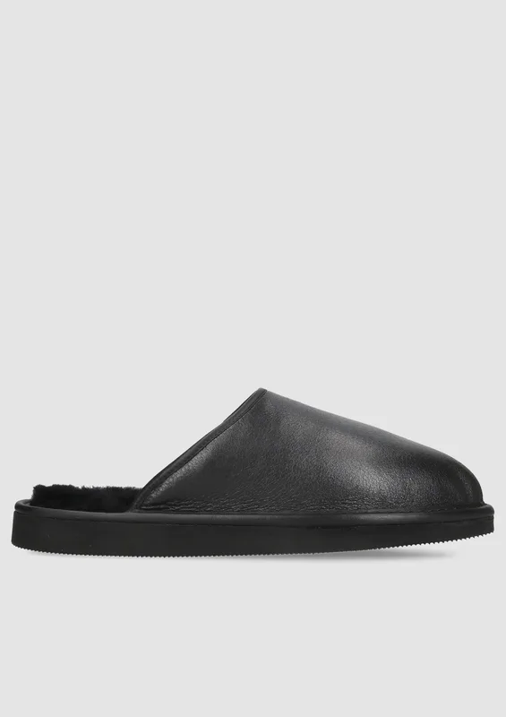 Czarne pantofle Gunnar — Konopka Shoes