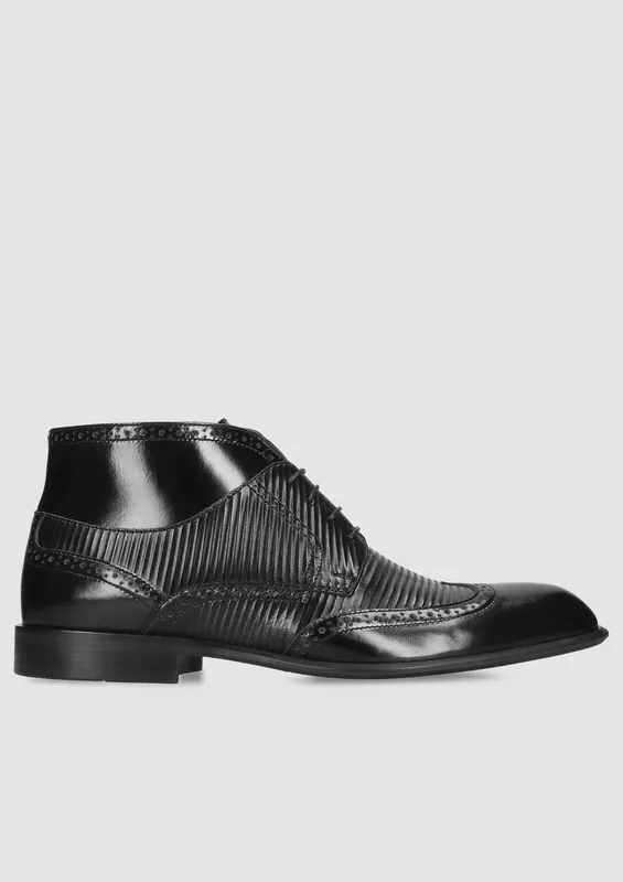 Czarne Trzewiki William II — Konopka Shoes