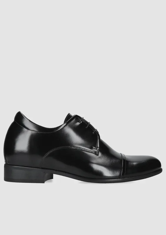 Czarne buty podwyższające Wolter +7 cm — Konopka Shoes
