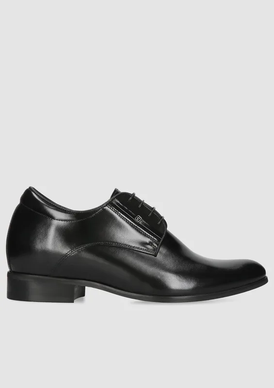 Czarne buty podwyższające Dustin +7 cm — Konopka Shoes