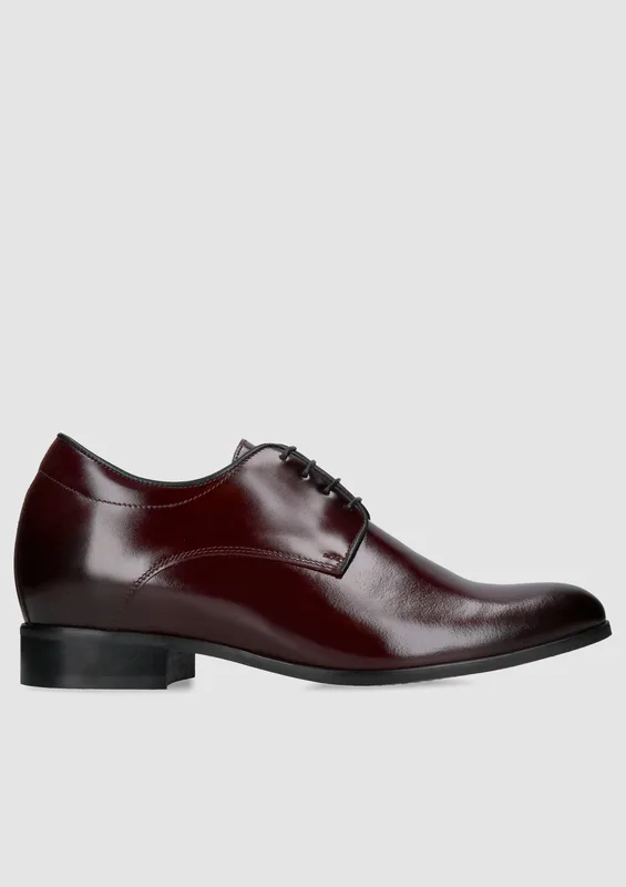Bordowe buty podwyższające Dustin +7 cm — Konopka Shoes