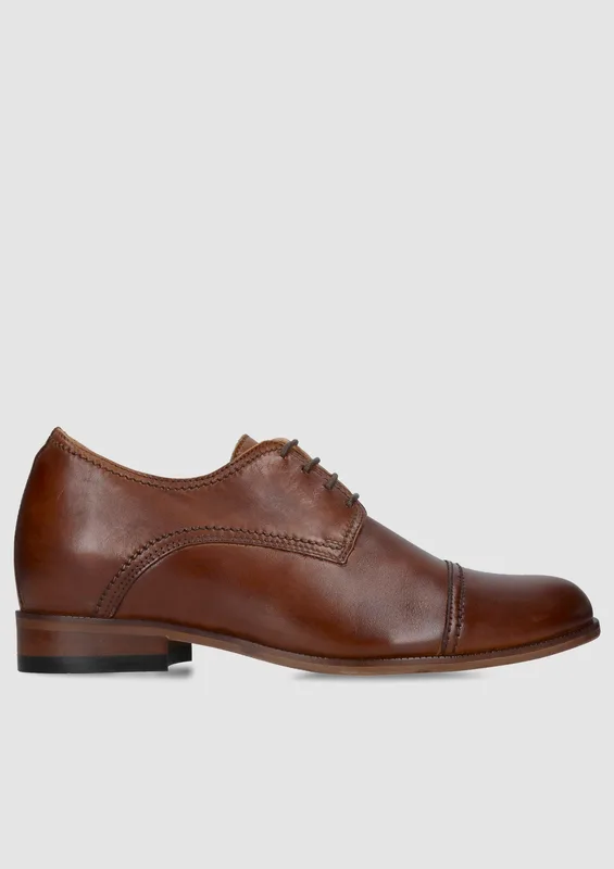 Brązowe buty podwyższające Bruce +7 cm — Konopka Shoes