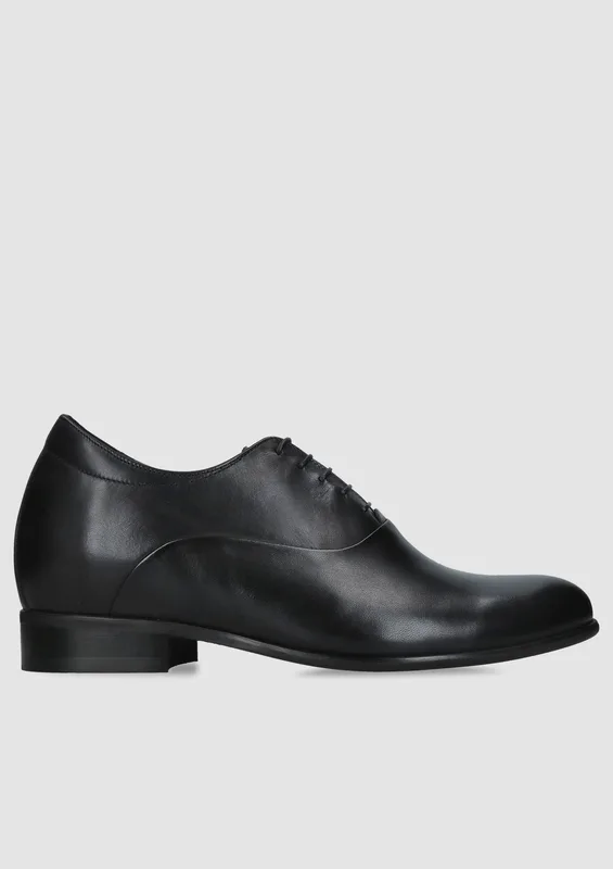 Czarne buty podwyższające Wolter +7 cm — Konopka Shoes