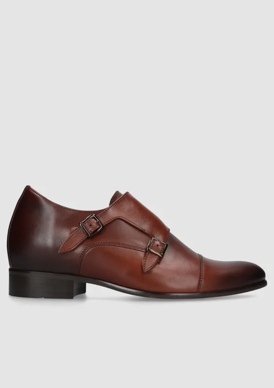 Brązowe buty podwyższające Dustin +7 cm — Konopka Shoes