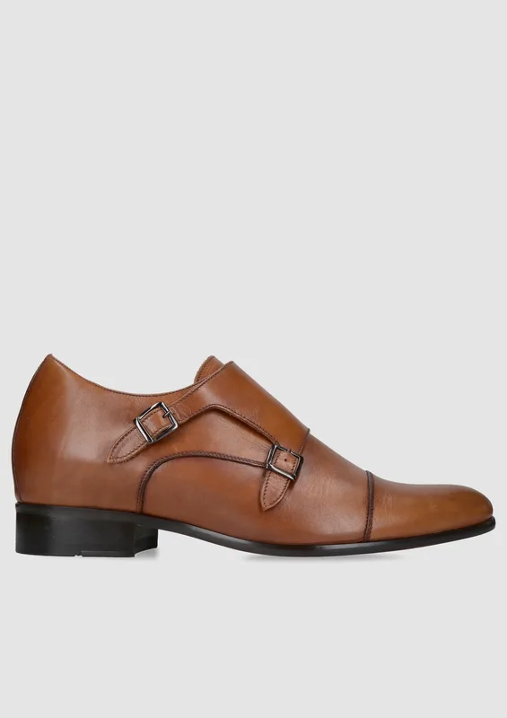 Brązowe buty podwyższające Dustin +7 cm — Konopka Shoes