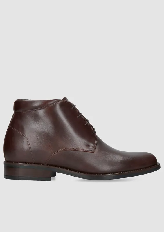 Brązowe buty podwyższające Brus II +7 cm — Konopka Shoes