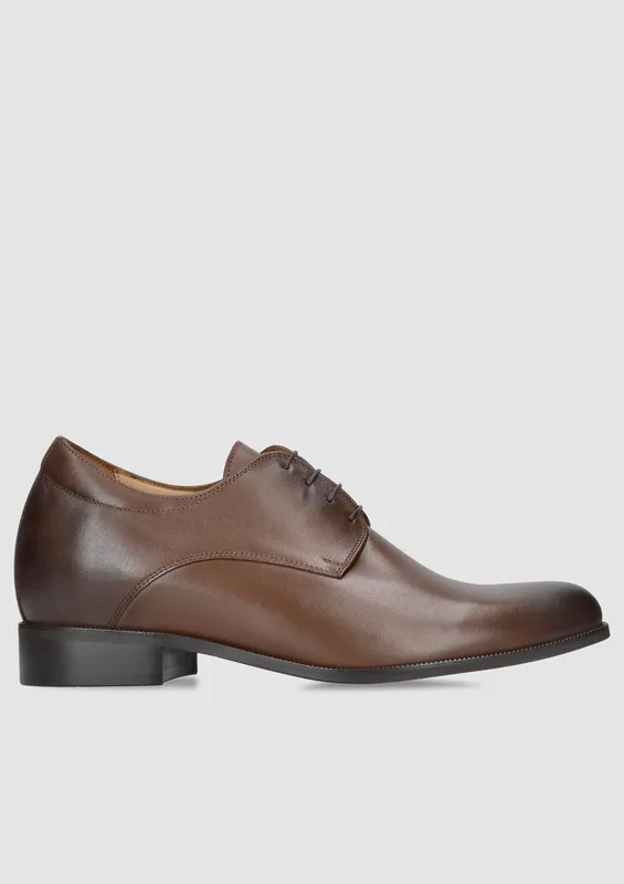Brązowe buty podwyższające Bruce +7 cm — Konopka Shoes