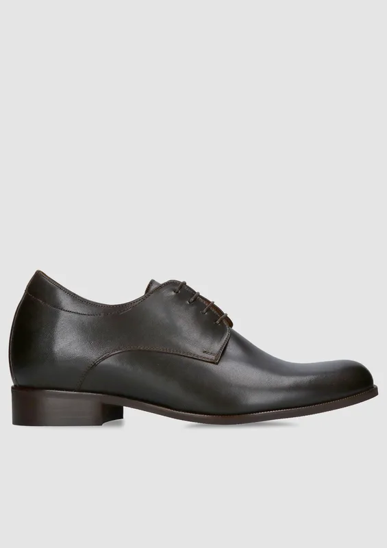 Brązowe buty podwyższające Bruce +7 cm — Konopka Shoes