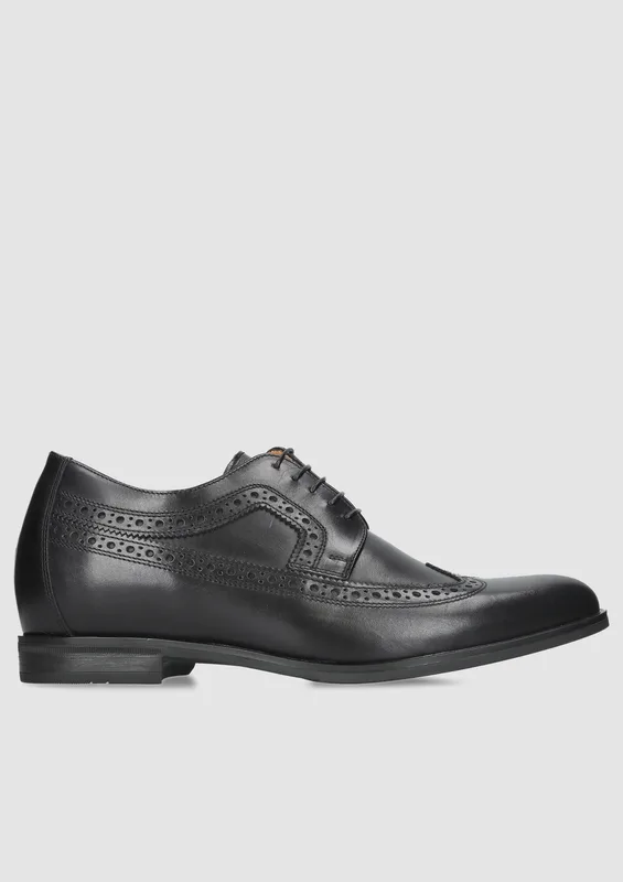 Czarne buty podwyższające Luis +7 cm — Konopka Shoes