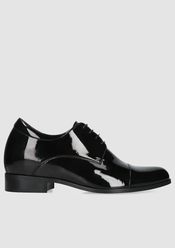 Czarne buty podwyższające Bruce +7 cm — Konopka Shoes