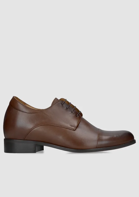 Brązowe buty podwyższające Bruce +7 cm — Konopka Shoes