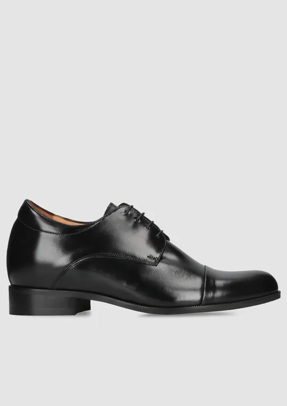 Czarne buty podwyższające Bruce +7 cm — Konopka Shoes
