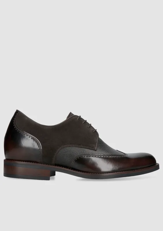 Brązowe buty podwyższające Bruce +7 cm — Konopka Shoes
