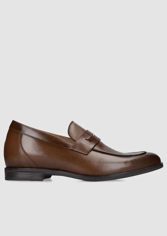 Brązowe buty podwyższające Luis + 7 cm — Konopka Shoes