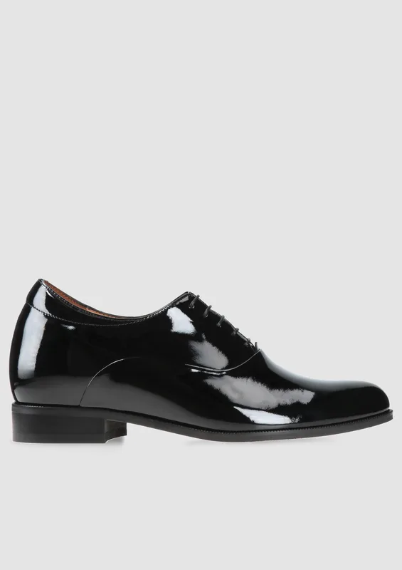 Czarne buty podwyższające Bruce +7 cm — Konopka Shoes