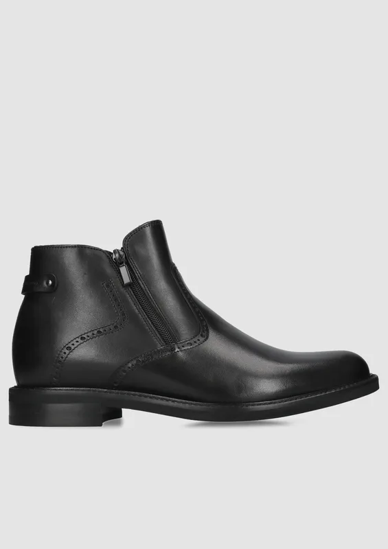 Czarne buty podwyższające Brus II +7 cm — Konopka Shoes