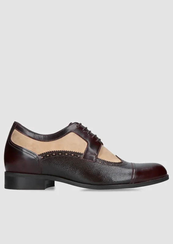 Brązowe buty podwyższające Bruce + 7 cm — Konopka Shoes