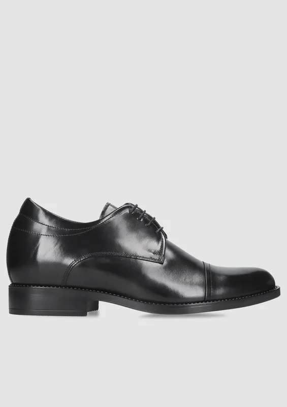Czarne buty podwyższające Bruce +7 cm — Konopka Shoes
