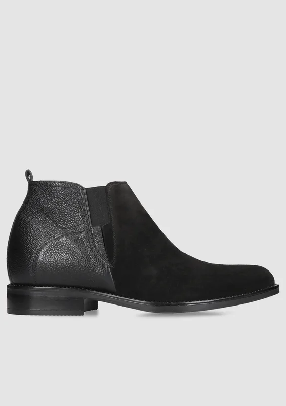 Czarne sztyblety podwyższające Brus II +7 cm — Konopka Shoes