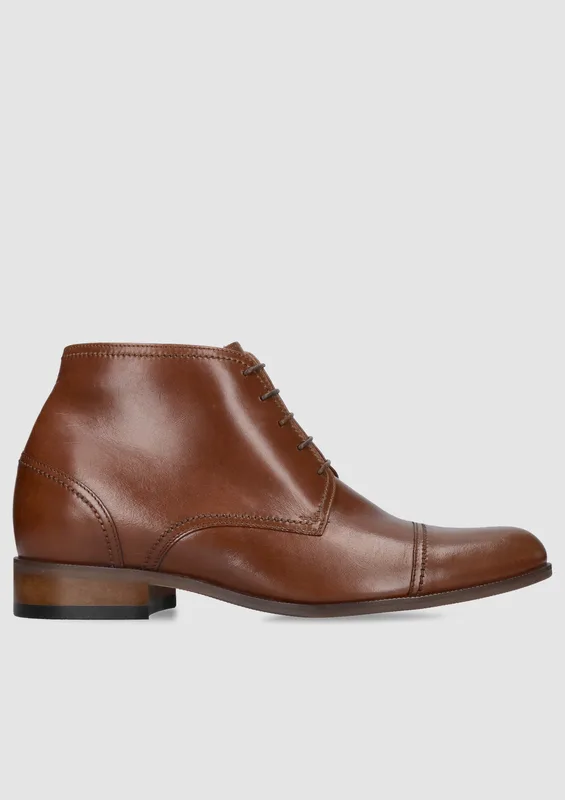 Brązowe buty podwyższające Brus II +7 cm — Konopka Shoes