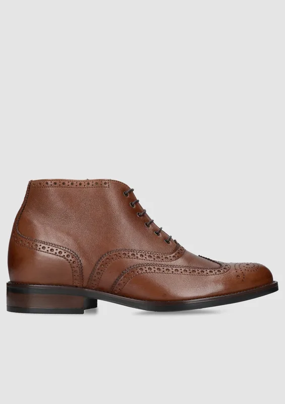 Brązowe buty podwyższające Brus II +7 cm — Konopka Shoes