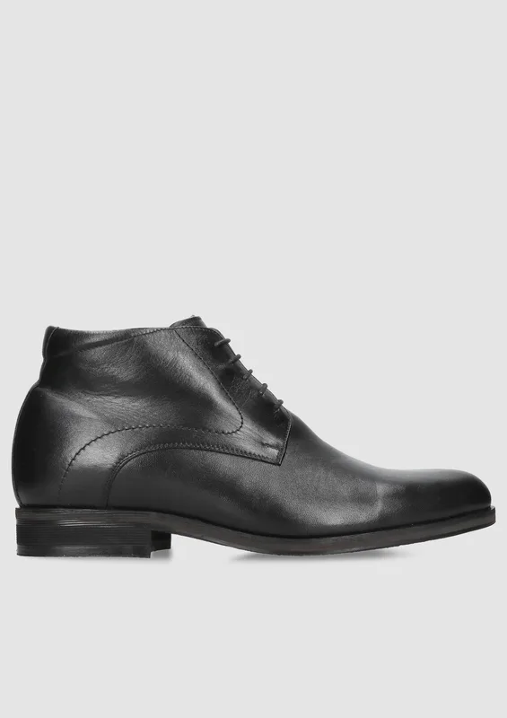 Czarne buty podwyższające Danny + 7 cm — Konopka Shoes