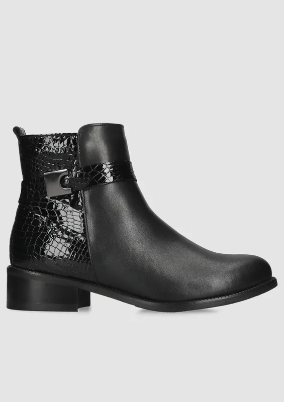 Czarne botki Tina — Konopka Shoes