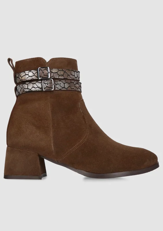 Brązowe botki Celeste — Konopka Shoes