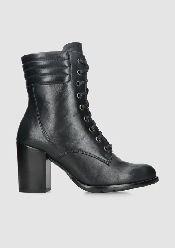 Granatowe botki Adrianna — Konopka Shoes