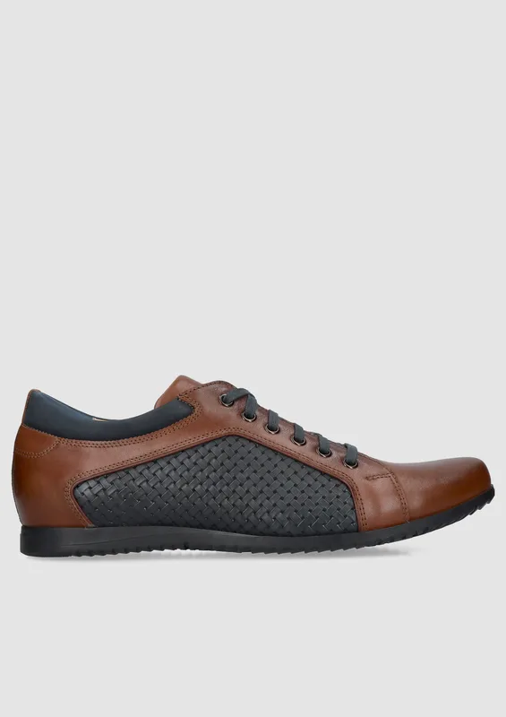 Brązowo granatowe półbuty Timo — Konopka Shoes